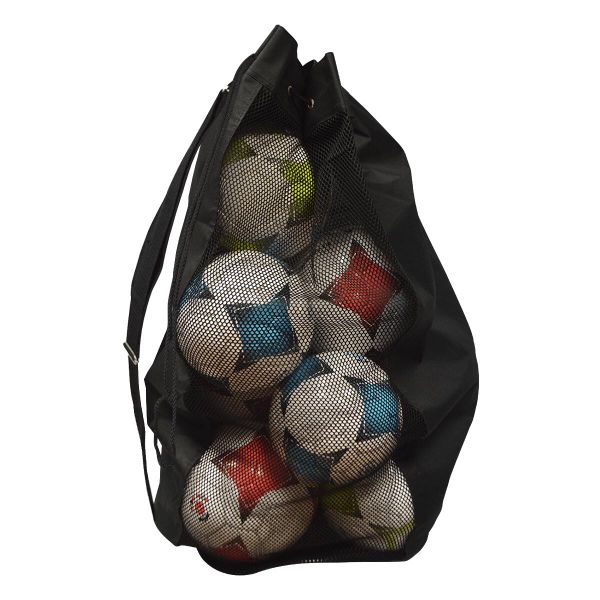 Torba na 12 do 15 piłek Sporti. Czarne torby na ramię SPORTIFRANCE, bez wzorów, z nylonu, na ramię, bez dodatków. Za 121.50 zł.