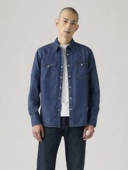 Levi's Koszula dżinsowa - Regular fit - w kolorze granatowym rozmiar: M. Niebieskie koszule Levi's®, m, bez wzorów, z bawełny, bez kołnierzyka, bez ramiączek. Za 164.40 zł.
