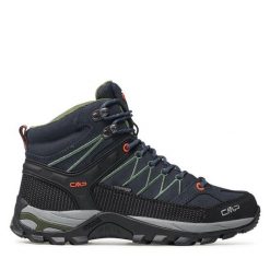 Trekkingi CMP. Niebieskie botki sznurowane CMP, bez wzorów, bez obcasa, bez zapięcia. Za 499.99 zł.
