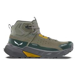 Buty trekkingowe Salewa Pedroc Leather ID Ptx. Zielone buty turystyczne Salewa, bez wzorów, ze skóry, bez zapięcia, do biegania. Za 703.00 zł.