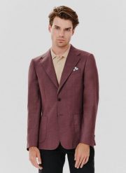 PAKO LORENTE – Casualowa gładka marynarka męska. Czerwone garnitury Pako Lorente, na co dzień, m, bez wzorów, z elastanu. Za 249.99 zł.