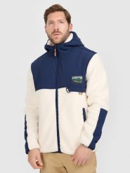 4F Polar sherpa regular z kapturem męski - biały S. Białe bluzy z polaru 4F, m, bez wzorów, z materiału, z kapturem. Za 269.99 zł.