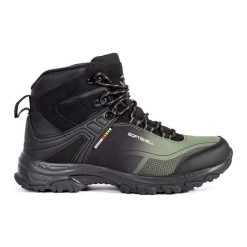 Vico Czarno-zielone buty trekkingowe. Zielone trekkingi bez wzorów, bez zapięcia. Za 227.37 zł.