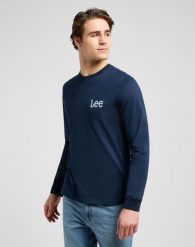 MESKA KOSZULKA LEE LS WOBBLY LEE TEE RIVET NAVY 112372359. Niebieskie t-shirty Lee, m, bez wzorów, bez kołnierzyka, bez ramiączek. Za 119.99 zł.
