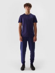 4F Spodnie dresowe joggery męskie - granatowe 3XL. Niebieskie joggery i bojówki 4F, na co dzień, l, bez wzorów, z bawełny, sportowe. W wyprzedaży za 79.99 zł.