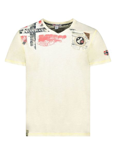 Geographical Norway Koszulka "Jamo" w kolorze żółtym rozmiar: 3XL. Żółte bezrękawniki Geographical Norway, xl, bez wzorów, z bawełny, bez kołnierzyka, bez ramiączek. Za 70.08 zł.