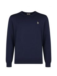 U.S. Polo Assn. Sweter w kolorze granatowym rozmiar: M. Niebieskie swetry nierozpinane U.S. Polo Assn., m, bez wzorów, z bawełny, bez kołnierzyka, bez ramiączek. Za 144.58 zł.