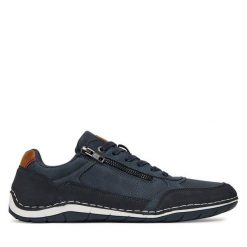 Półbuty Lanetti. Niebieskie eleganckie półbuty Lanetti, bez wzorów, bez obcasa, bez zapięcia. Za 169.99 zł.