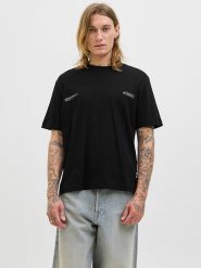 Jack & Jones Koszulka "Jorbillyburg Photo" w kolorze czarnym rozmiar: M. Czarne bezrękawniki Jack & Jones, m, bez wzorów, z bawełny, bez kołnierzyka, bez ramiączek. Za 48.39 zł.