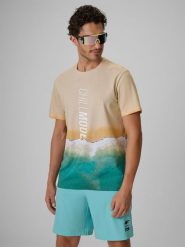 4F T-shirt regular z nadrukiem męski - biały L. Białe t-shirty 4F, l, bez wzorów, z bawełny, bez kołnierzyka, bez ramiączek. Za 69.99 zł.