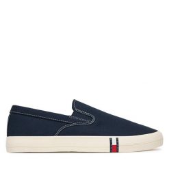 Tenisówki Tommy Jeans. Niebieskie trampki Tommy Jeans, m, bez wzorów, bez zapięcia. Za 289.99 zł.