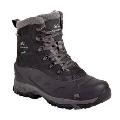 Buty zimowe męskie Karrimor Snowfur. Czarne buty turystyczne Karrimor, na zimę, bez wzorów, z polaru, bez zapięcia, trekkingowe, thinsulate. Za 321.29 zł.