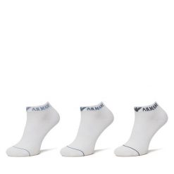 Zestaw 3 par niskich skarpet męskich Emporio Armani. Białe skarpety Emporio Armani, bez wzorów. Za 79.99 zł.