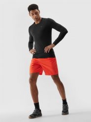 4F Spodenki treningowe z materiału z recyklingu męskie - pomarańczowe XXL. Brązowe krótkie spodenki sportowe 4F, l, bez wzorów, z dzianiny. W wyprzedaży za 49.99 zł.