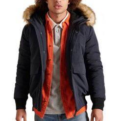 Kurtka Superdry Everest. Niebieskie kurtki Superdry, na zimę, s, z aplikacjami, z elastanu, bez kaptura. Za 696.40 zł.