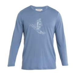 Bluza termoaktywna męska icebreaker Tech Lite II Tee Skiing Yeti. Niebieskie bielizna termoaktywna Icebreaker, na zimę, m, bez wzorów, bez kaptura. Za 249.99 zł.