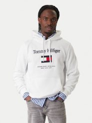 Tommy Hilfiger Bluza Embro Flag MW0MW42735 Biały Regular Fit. Białe bluzy Tommy Hilfiger, m, bez wzorów, z bawełny, bez kaptura. Za 529.99 zł.