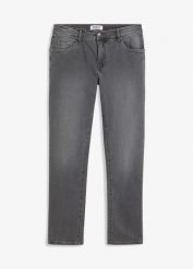 Dżinsy ze stretchem w wygodnym fasonie Regular Fit Tapered. Szare jeansy bonprix, m. Za 147.99 zł.