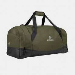 Torba sportowa, turystyczna Alpinus Avila 60 litrów. Zielone torby na ramię Alpinus, bez wzorów, z materiału, na ramię, bez dodatków. Za 169.99 zł.