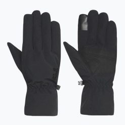 Rękawiczki trekkingowe Jack Wolfskin Highloft. Czarne rękawiczki Jack Wolfskin, bez wzorów. Za 159.99 zł.