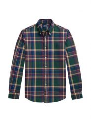 Polo Ralph Lauren Koszula 710B30152001 Zielony ciemny Custom Fit. Zielone koszule Polo Ralph Lauren, m, bez wzorów, z bawełny, bez kołnierzyka, bez ramiączek. Za 819.99 zł.