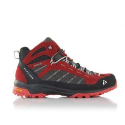 Buty trekkingowe męskie KADAM MID STX. Czerwone buty trekkingowe Bergson, bez wzorów, bez zapięcia. W wyprzedaży za 509.00 zł.