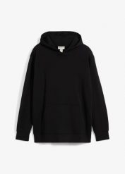 Bluza z kapturem, Loose Fit z czystej bawełny. Czarne bluzy bonprix, m, bez wzorów, z bawełny, z kapturem. Za 112.99 zł.