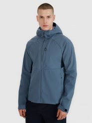 4F Kurtka softshell wiatroodporna membrana 10000 męska - granatowa XL. Niebieskie kurtki 4F, l, bez wzorów, z dzianiny, z kapturem. W wyprzedaży za 199.99 zł.