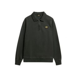 Bluza z suwakiem 1/2 i kontrastowymi szwami Superdry. Czarne bluzy Superdry, m, bez wzorów, bez kaptura. Za 342.35 zł.