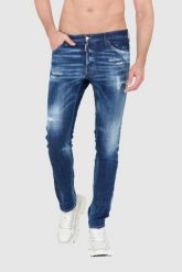 DSQUARED2 Granatowe jeansy z przetarciami. Niebieskie jeansy Dsquared2, m. W wyprzedaży za 1,499.99 zł.