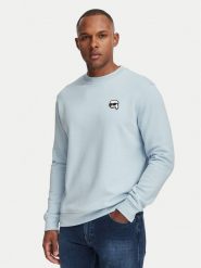 KARL LAGERFELD Bluza 705710 561900 Niebieski jasny Regular Fit. Niebieskie bluzy KARL LAGERFELD, m, bez wzorów, z bawełny, bez kaptura. Za 659.99 zł.