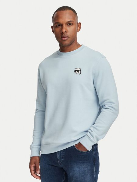 KARL LAGERFELD Bluza 705710 561900 Niebieski jasny Regular Fit. Niebieskie bluzy KARL LAGERFELD, m, bez wzorów, z bawełny, bez kaptura. Za 659.99 zł.