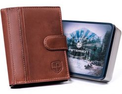 Portfel skórzany Peterson PTN N005L-PCA brązowy. Brązowe portfele Peterson, bez wzorów. Za 101.99 zł.