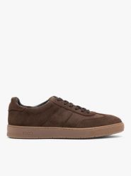 Ciemnobrązowe sportowe półbuty. Brązowe eleganckie półbuty Ryłko, bez wzorów, ze skóry, bez obcasa, na płaskiej podeszwie, bez zapięcia. Za 479.99 zł.