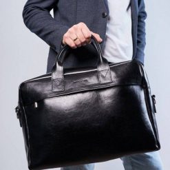 Torba Skórzana na Laptop R03XLBB Brødrene Czarna. Czarne torby na laptopa . Za 529.00 zł.