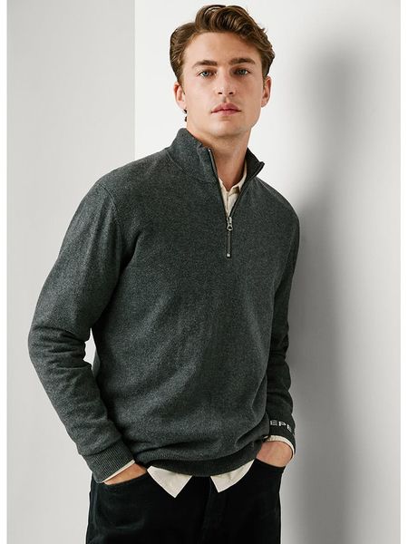 Pepe Jeans Sweter "Andre" w kolorze ciemnoszarym rozmiar: L. Szare swetry nierozpinane Pepe Jeans, l, bez wzorów, z jeansu, bez kołnierzyka, bez ramiączek. Za 222.94 zł.