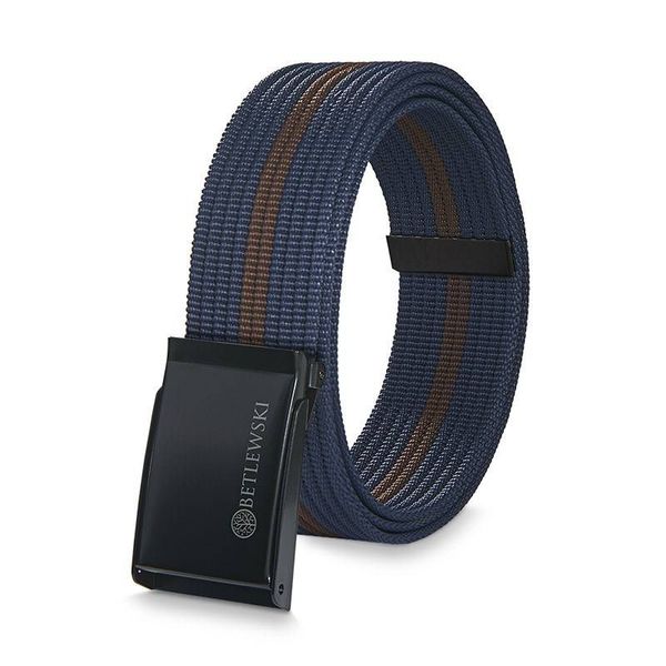 Pasek parciany BETLEWSKI PRC-08_CZ-1 S granatowy. Niebieskie paski Betlewski, bez wzorów, z materiału. Za 39.99 zł.