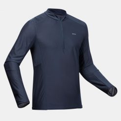 Koszulka turystyczna męska z długim rękawem Quechua MH500. Bluzki z długim rękawem QUECHUA, l, bez wzorów, z elastanu, bez kołnierzyka, bez ramiączek. W wyprzedaży za 49.99 zł.