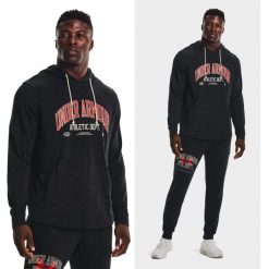 Bluza fitness męska UNDER ARMOUR Rival Athletic z kapturem. Czarne bluzy Under Armour, l, bez wzorów, z kapturem. Za 149.99 zł.