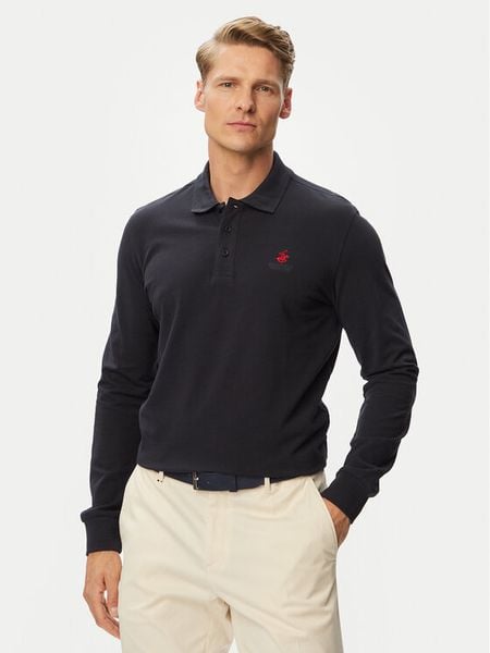 Beverly Hills Polo Club Polo P-SS26M-P424125 Granatowy Regular Fit. Niebieskie koszulki polo Beverly Hills Polo Club, m, bez wzorów, z bawełny, bez kołnierzyka, bez ramiączek. Za 299.99 zł.