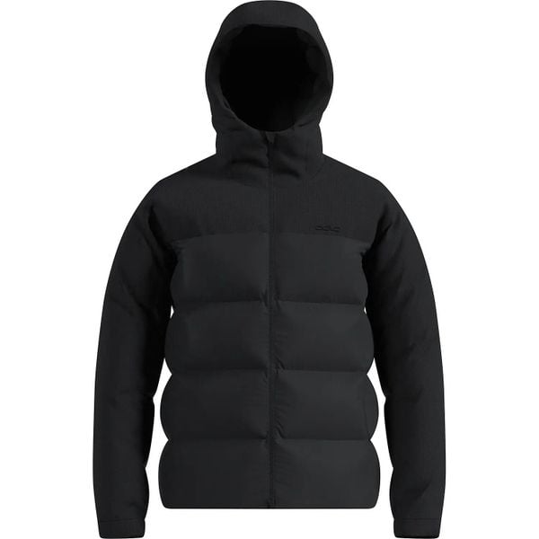Kurtka puchowa Odlo Jacket insulated DOWN HOODED. Czarne kurtki ODLO, na zimę, l, bez wzorów, z materiału, z kapturem. Za 1,499.99 zł.