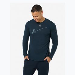 Longsleeve męski super.natural HZSG Haute Route. Niebieskie bielizna termoaktywna super.natural, m, bez wzorów, bez ramiączek. Za 289.99 zł.