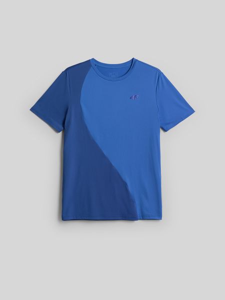 4F Koszulka do tenisa szybkoschnąca męska - niebieska S. Niebieskie t-shirty 4F, m, bez wzorów, z włókna, bez kołnierzyka, bez ramiączek. Za 119.99 zł.