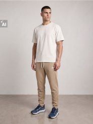 Spodnie sportowe jogger - beżowy. Brązowe joggery i bojówki Sinsay, l, bez wzorów, sportowe. Za 49.99 zł.