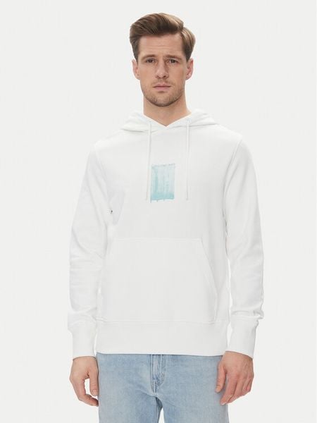 Calvin Klein Jeans Bluza Brush Stroke J30J327525 Biały Regular Fit. Białe bluzy Calvin Klein Jeans, m, bez wzorów, z bawełny, bez kaptura. Za 229.99 zł.