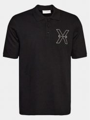 Richmond X Polo Lisi UMP24207PO Czarny Regular Fit. Czarne koszulki polo RICHMOND X, m, bez wzorów, z bawełny, bez kołnierzyka, bez ramiączek. Za 229.99 zł.