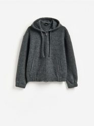 Rozpinana bluza z kapturem - ciemnoszary. Szare bluzy z kapturem Reserved, l, bez wzorów, z dzianiny, z kapturem. Za 199.99 zł.
