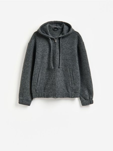 Rozpinana bluza z kapturem - ciemnoszary. Szare bluzy z kapturem Reserved, l, bez wzorów, z dzianiny, z kapturem. Za 199.99 zł.