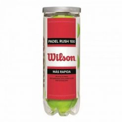 Słoik z 3 kulkami od padel Wilson Rush 100. Białe piżamy Wilson, s, bez wzorów, z materiału, bez ramiączek. Za 131.99 zł.