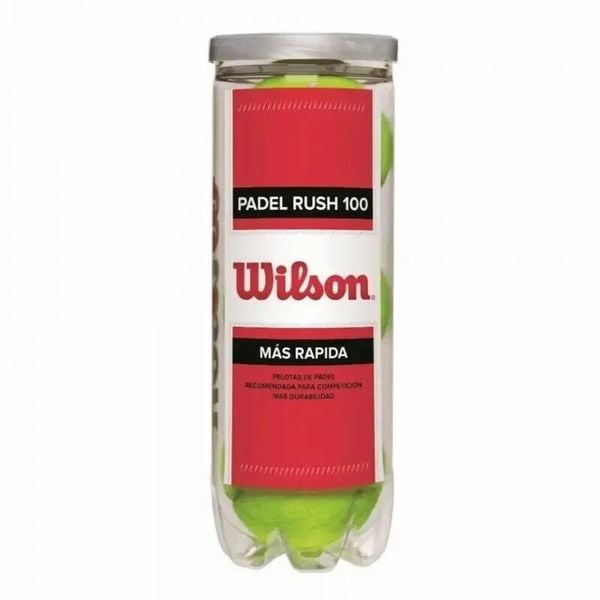 Słoik z 3 kulkami od padel Wilson Rush 100. Białe piżamy Wilson, s, bez wzorów, z materiału, bez ramiączek. Za 131.99 zł.